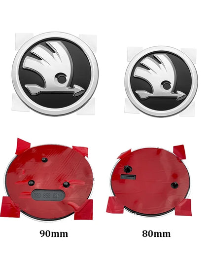 80mm 90mm ABS Emblem For Skoda Fabia 1 2 Octavia a7 RS Superb Rapid Yeti Karoq Vision Car Head Front Rear Boot Tailgate Sticker