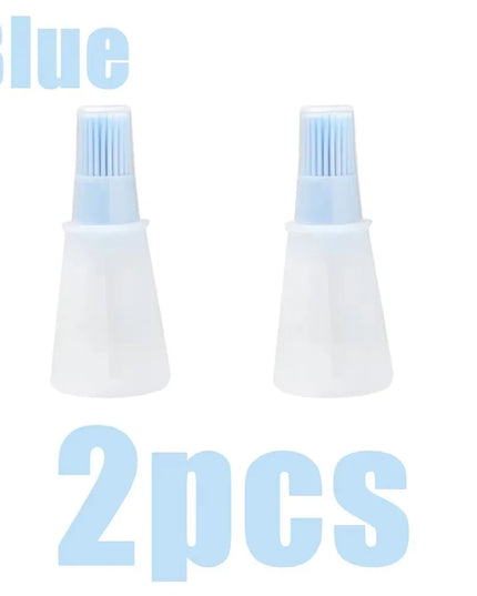 Silicone Oil Bottle Brush Oil Dispenser Bottle With Barbecue Brush High Temperature Resistant Basting Brush Kitchen BBQ Tools