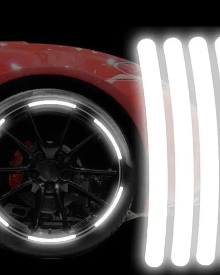 Car Wheel Hub Reflective Stripes Sticker Driving Safety Tire Decor Warning Sticker Warning Reflective Tape Car Accessories