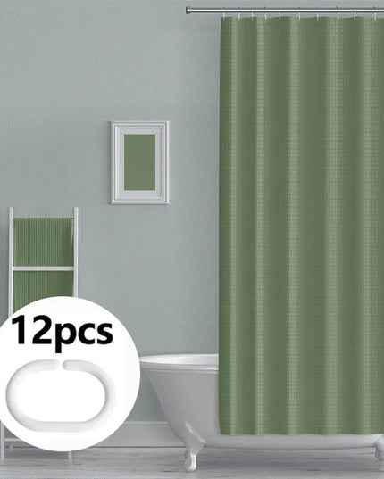 Shower Curtain Waterproof Mildew-proof with 12 Hooks Modern Shower Plant Printed Curtain Set For Bathroom Bathroom