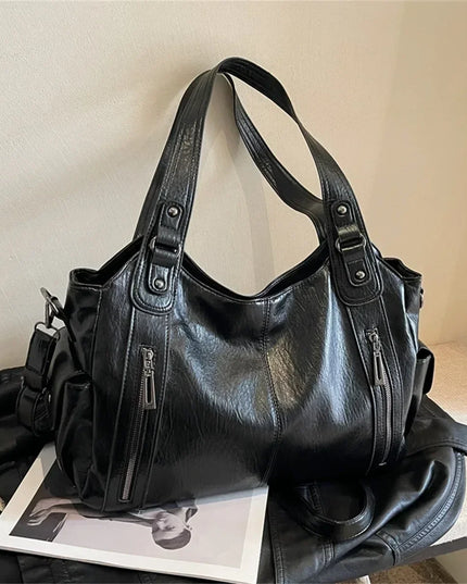 Soft Interior Compartment Shoulder Bags 2025 High Quality Contrasting Colors Bags for Women Fashion Zipper Pu Women's Handbags