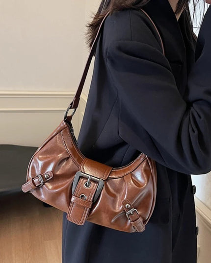 Y2K Retro Pleated Hobo Shoulder Bag for Women Hot Selling Maillard Style Underarm Bag Clutch Handbags for Travel Work Shopping