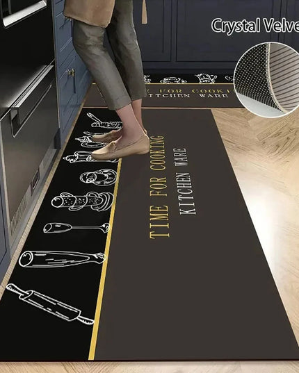 Non-slip Kitchen Mat Long Rugs Crystal Velvet Carpet for Living Room Absorbent Foot Mats Bedroom Doormat Alfombra Small Rugs