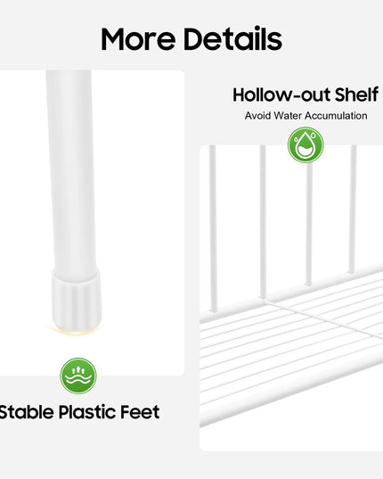 3 Tier Toilet Shelf, Over The Toilet Storage Organizer, Heavy Duty 55lbs Metal Bathroom Shelf with Large Platforms