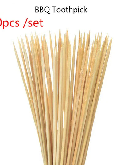 30/50PCS Disposable Wooden Grill Grilling Bbq Tools Outdoor Cooking BBQ Sticks Bamboo Skewers Barbecue Tools Fruit Sticks