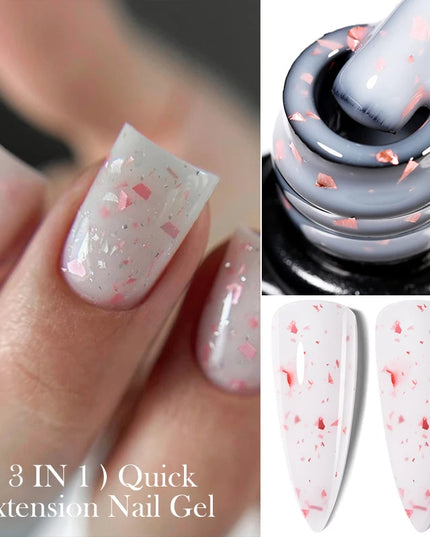 LILYCUTE 15ML Quick Extension Gel Nail Polish Nude Milk White Color Finger Prolong Acrylic Crystal Construction Hard Gel Varnish