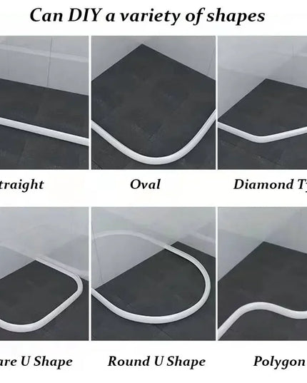 Silicone Water Stopper Self-Adhesive Bendable Flexible Water Retaining Strip Bathroom Door Dry Wet Separation Shower Dam Barrier