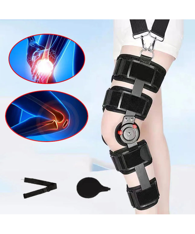 Adjustable Hinged Orthopedic Knee-Joint Support Knee Leg Brace Protector Post Surgery Bone Orthosis-Ligament Care Joint Support