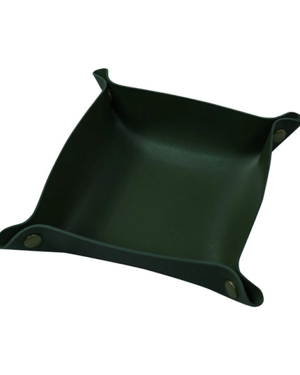 Leather Tray Foldable Table Catchall Storage Box Jewelry Key Coin Desk Top Organizer Entryway Nightstand Home Office Decoration