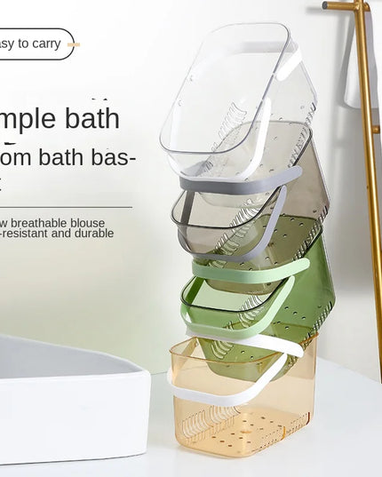 Transparent Portable Bath Basket Storage Basket Bathroom Toilet Shower Basket