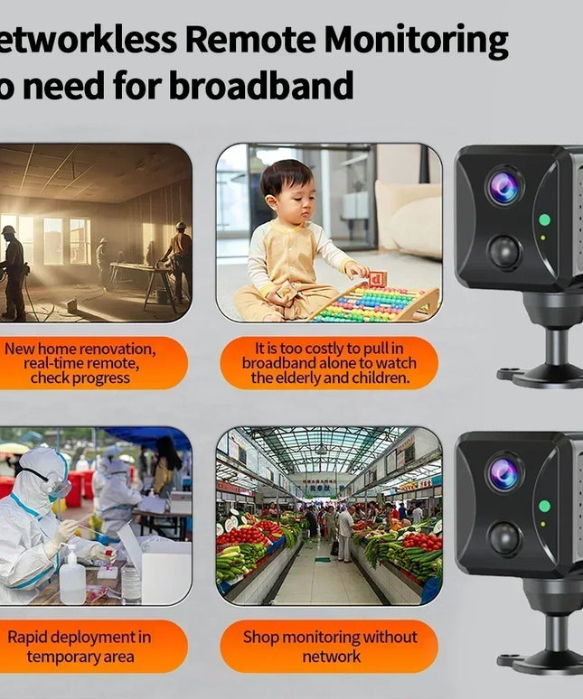 PEGATAH WIFI 4G 5MP Mini Security IP Camera Wireless Night Smart Home Baby Monitor Vision CCTV Surveillance 2400mAh Camera