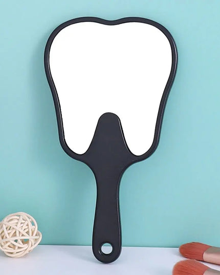 1PC Tooth Shaped Handheld Mirror Cute Makeup Mirror Durable High Definition Dental Mirrors Gifts