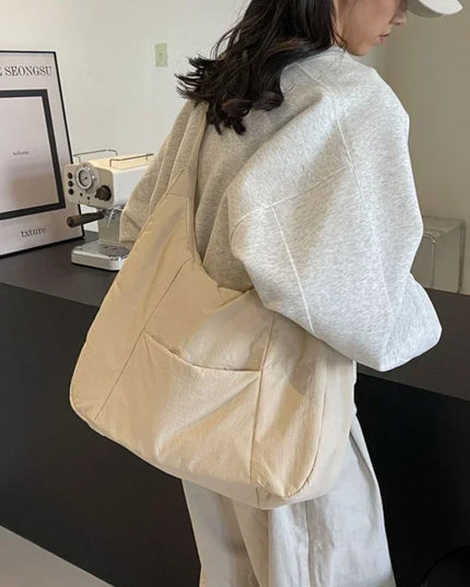 Trendy Women's Soft Cloth Shoulder Bag Solid Color Student 2025 Spring Y2k Casual Style Big Handbags Crossbody Bags for Women