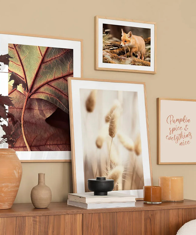 Autumn Scenery Wall Art Print Pumpkin Tree Grass Fox Canvas Painting food Poster Restaurant Kitchen Pictures Living Room Decor