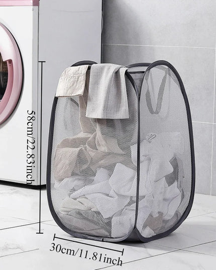 1-10Pcs Collapsible Laundry Basket Dirty Clothes Mesh Pop Up Hamper Storage Basket Toy Storage Bag for Home Bathroom Dorm Travel