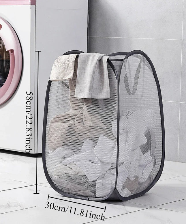 1-10Pcs Collapsible Laundry Basket Dirty Clothes Mesh Pop Up Hamper Storage Basket Toy Storage Bag for Home Bathroom Dorm Travel