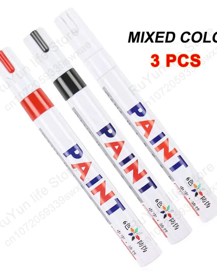 1Pc Car Oily Painting Pen Waterproof Permanent Graffiti Touch Up Tyre Marker Auto Rubber Tire Tread Mark Pen for Bike Cars Metal
