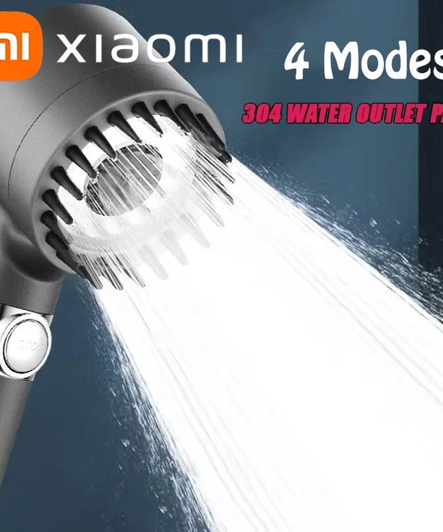 Xiaomi High Pressure Shower Head 4 Modes Water Saving with Filter for Hard Water Adjustable Spray with Massage Bathroom Shower