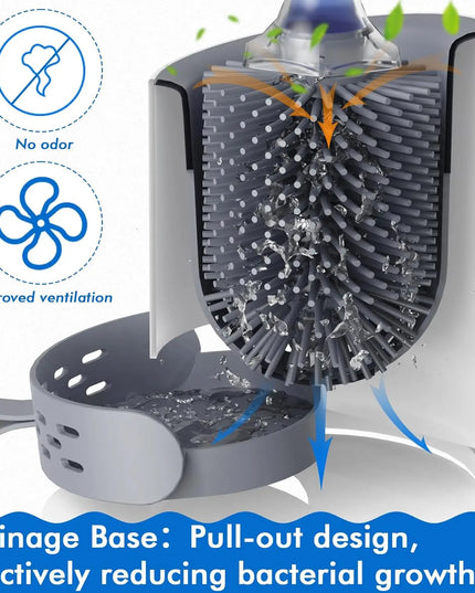 Detergent Refillable Toilet Brush Wall-Mounted Long Handle Silicone TPR Brush for Corner Cleaning Tools Bathroom Accessories