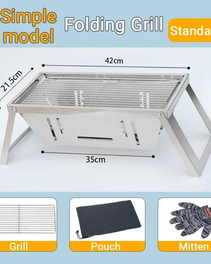 Stainless Steel Barbecue Stove Outdoor Charcoal Folding Barbecue Rack Household Small  Folding Carbon Barbecue Skewer Stove  bbq
