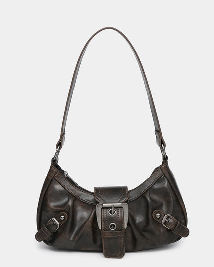 2024 spring hot selling Maillard style retro style small bag spicy girl Y2K wasteland style vintage leather shoulder armpit bag