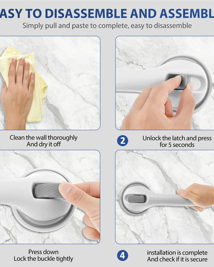 2/4Pcs Showers Grab Bars Free Punch Bathroom Handle Anti Slip Safety Suction Cups Bathtub Grab Bar For Elderly Children Support