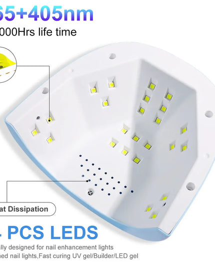 UV LED Nail Lamp Professional Gel Polishing Nail Light 24 LED Nail Art Quick Dryer for Nail Gel Curing Nail Salon Tool