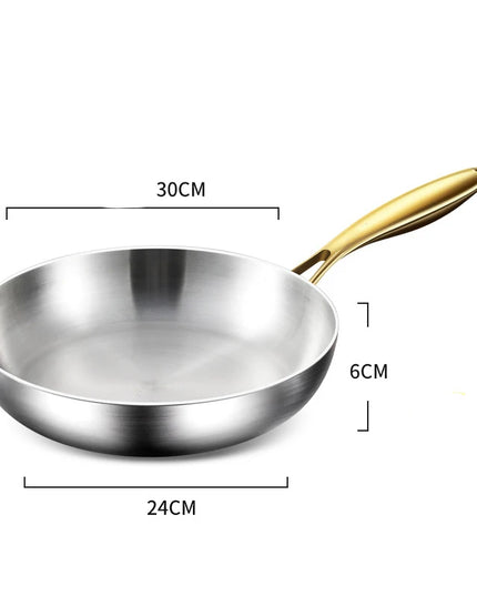316 Stainless Steel Frying Pan Wok Pan Nonstick Cooking Fried Steak Gas Stove Pot Induction General Saucepan Kitchen Cookware