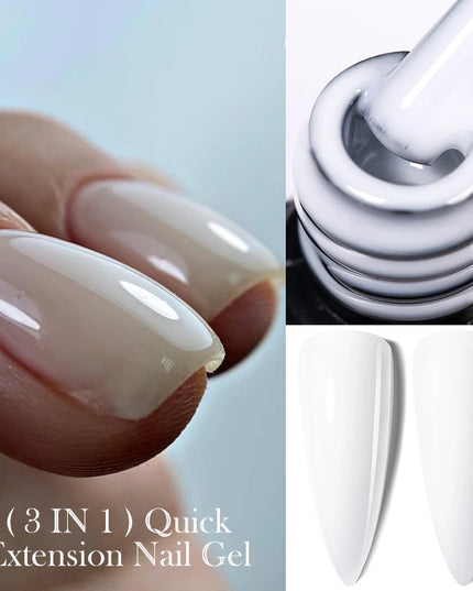 LILYCUTE 15ML Quick Extension Gel Nail Polish Nude Milk White Color Finger Prolong Acrylic Crystal Construction Hard Gel Varnish