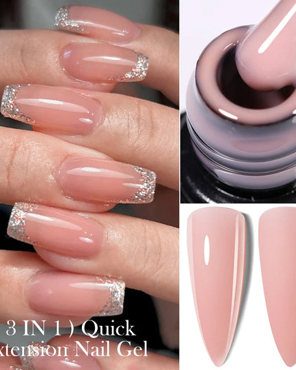 LILYCUTE 15ML Quick Extension Gel Nail Polish Nude Milk White Color Finger Prolong Acrylic Crystal Construction Hard Gel Varnish