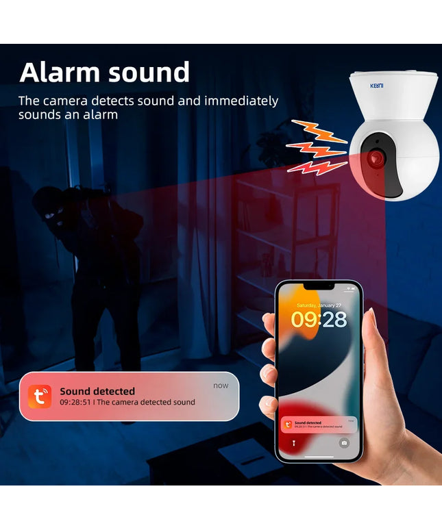 KERUI Indoor Wireless 8MP 4K HD Tuya Smart Mini WiFi IP Camera Security Home Surveillance Camera CCTV With Auto Tracking
