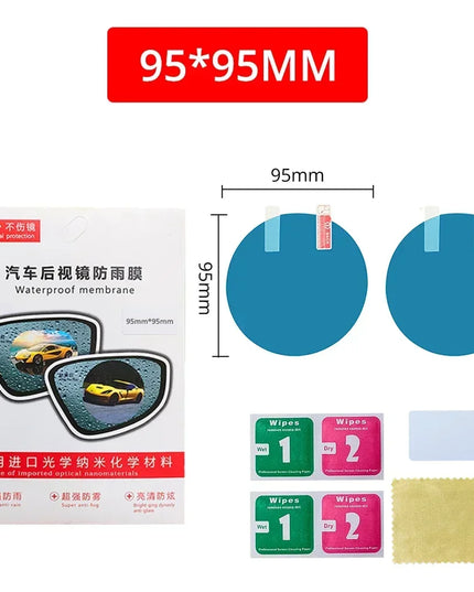 2Pcs Car Sticker Rainproof Film For Car Rearview Mirror Car Rearview Mirror Not Fog Rain Film Clear Sight In Rainy Days Car Film