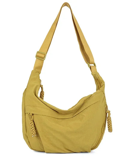 Trendy Women's Soft Cloth Shoulder Bag Solid Color Student Casual Style Big Handbags Crossbody Bags for Women Shoulder Hobos Bag