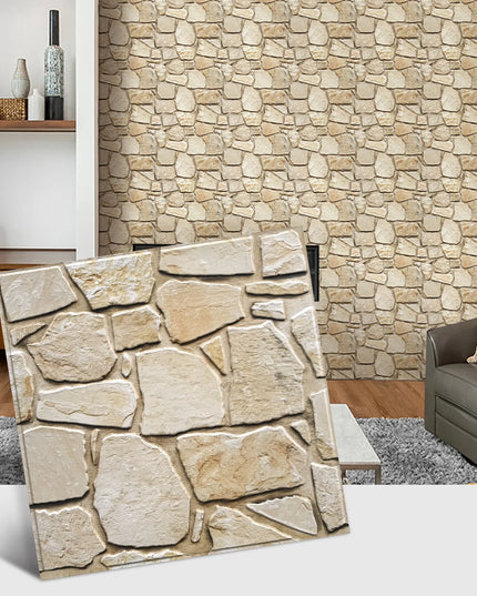 3D Tile Stickers, 3D Faux Stone Textures, Matte, 30cm x 30cm, Water and Mold Resistant, for Living Room, Kitchen Wall Update