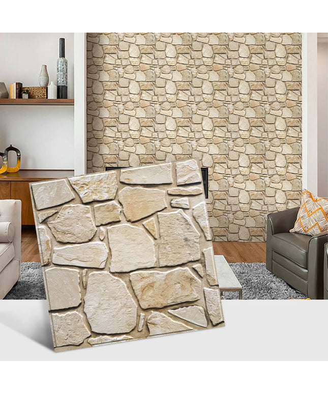 3D Tile Stickers, 3D Faux Stone Textures, Matte, 30cm x 30cm, Water and Mold Resistant, for Living Room, Kitchen Wall Update