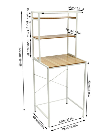 Washer and Dryer Storage Shelf, 3-Tier Bathroom Organizer Rack Space-Saving, Standing Storage Rack