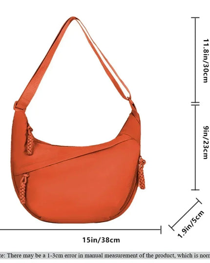 Trendy Women's Soft Cloth Shoulder Bag Solid Color Student Casual Style Big Handbags Crossbody Bags for Women Shoulder Hobos Bag