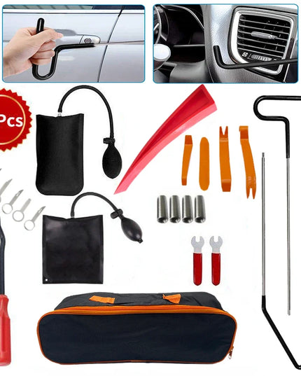 PWS Auto Tool Kit Door Open Grabber Lockout Lock Pick Set Long Range Reach Hooking Key Lost In Truck Air Wedge Bag Pump Car Tool