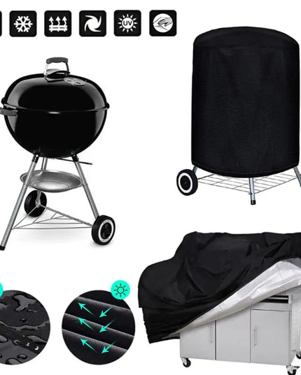 5 Size BBQ Grill Barbeque Cover Anti-Dust Waterproof Weber Heavy Duty Charbroil BBQ Cover Outdoor Rain Protective Barbecue Cover