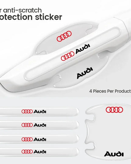 Car Transparent Door Handle Protection Exterior Styling Door Bowl Stickers For Audi A1 A2 A3 A4 A5 A6 A7 A8 Q1 Q2 Q3 Q4 Q5 Q6 Q7