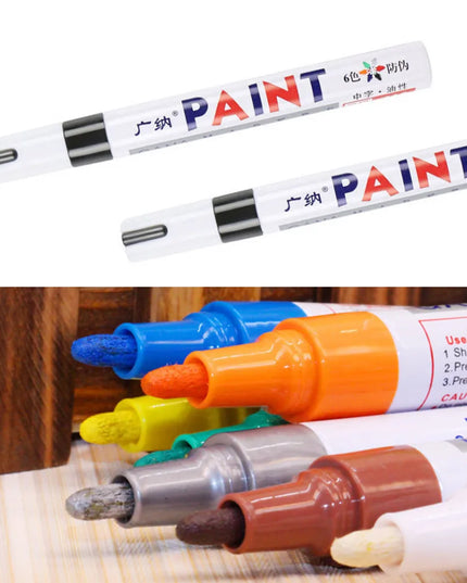 1pcs White Waterproof Cars Wheel Tire Oily Mark Pen Auto Rubber Tyre Paint Pen Cd Metal Permanent Paint Marker Graffiti Touch Up