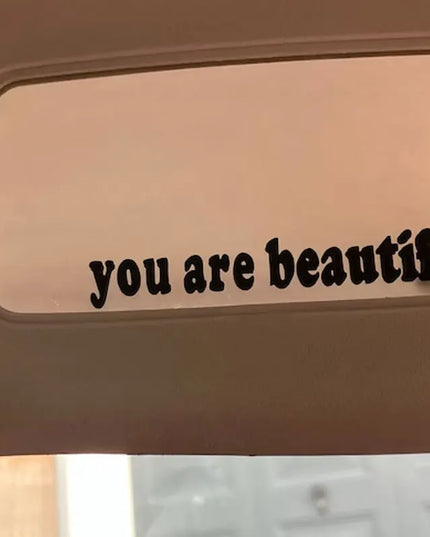 The Text Car Stickers You Are Beautiful Interior Decoration Rear View Mirror Fashion Stickers Creative Sport PVC Vinyl Decals