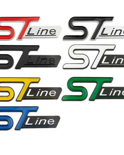 For FORD ST LINE Logo Front Grill Emblem Badge Car Rear Trunk Sticker Decals Focus Kuga Fiesta Mondeo ESCAPE Ecoboost