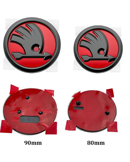 80mm 90mm ABS Emblem For Skoda Fabia 1 2 Octavia a7 RS Superb Rapid Yeti Karoq Vision Car Head Front Rear Boot Tailgate Sticker