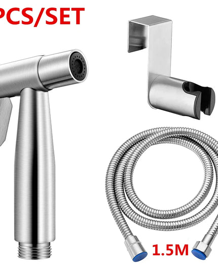 Handheld Toilet Bidet Sprayer Set Stainless Steel Hand Bidet faucet Sprayer Guns Bathroom Hand Sprayer Shower Head Self Cleaning