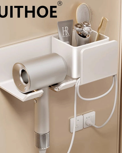 Hair Dryer Holder Wall Dryer Cradle Straightener Stand Hairdryer Organizer Box Toilet Blower Holder Shelf Bathroom Accessories