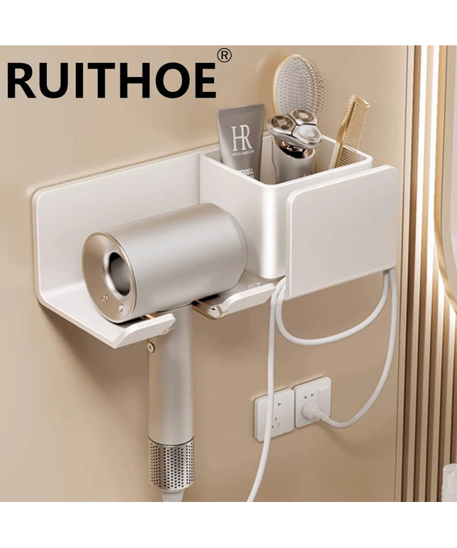 Hair Dryer Holder Wall Dryer Cradle Straightener Stand Hairdryer Organizer Box Toilet Blower Holder Shelf Bathroom Accessories