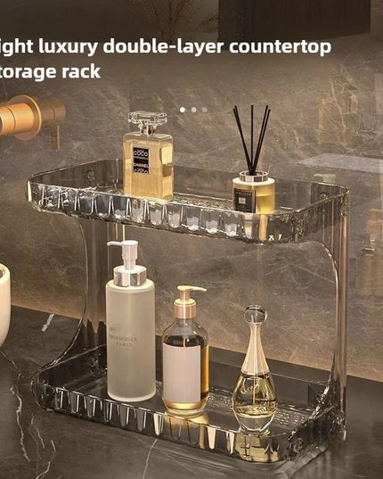 Bathroom Storage Rack Toilet Double Layer Cosmetics Storage Box Washstand Organizer Desktop Shelf Rack bathroom accessories