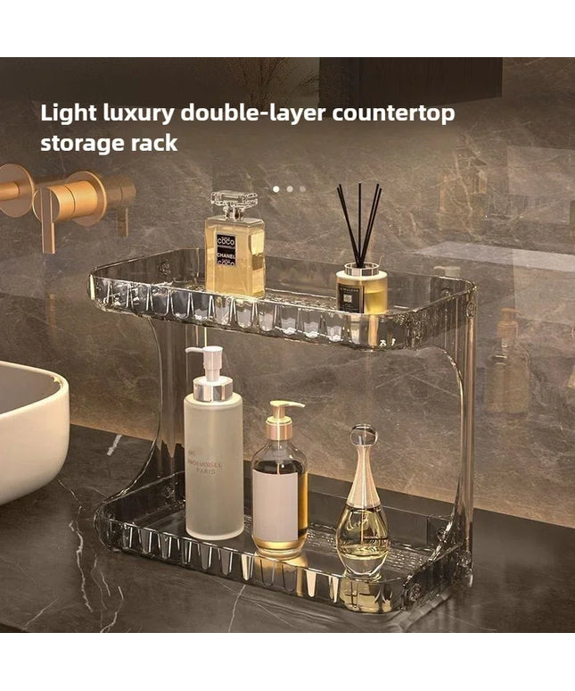Bathroom Storage Rack Toilet Double Layer Cosmetics Storage Box Washstand Organizer Desktop Shelf Rack bathroom accessories