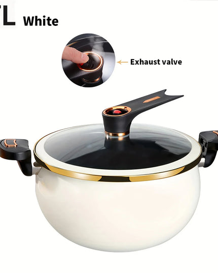 1 Piece Chubby Micro-Pressure Pot Household 7L Large Capacity 26cm Stew Pot Multi-Functional Non-Stick Pot Induction Cooker Gas Suitable
